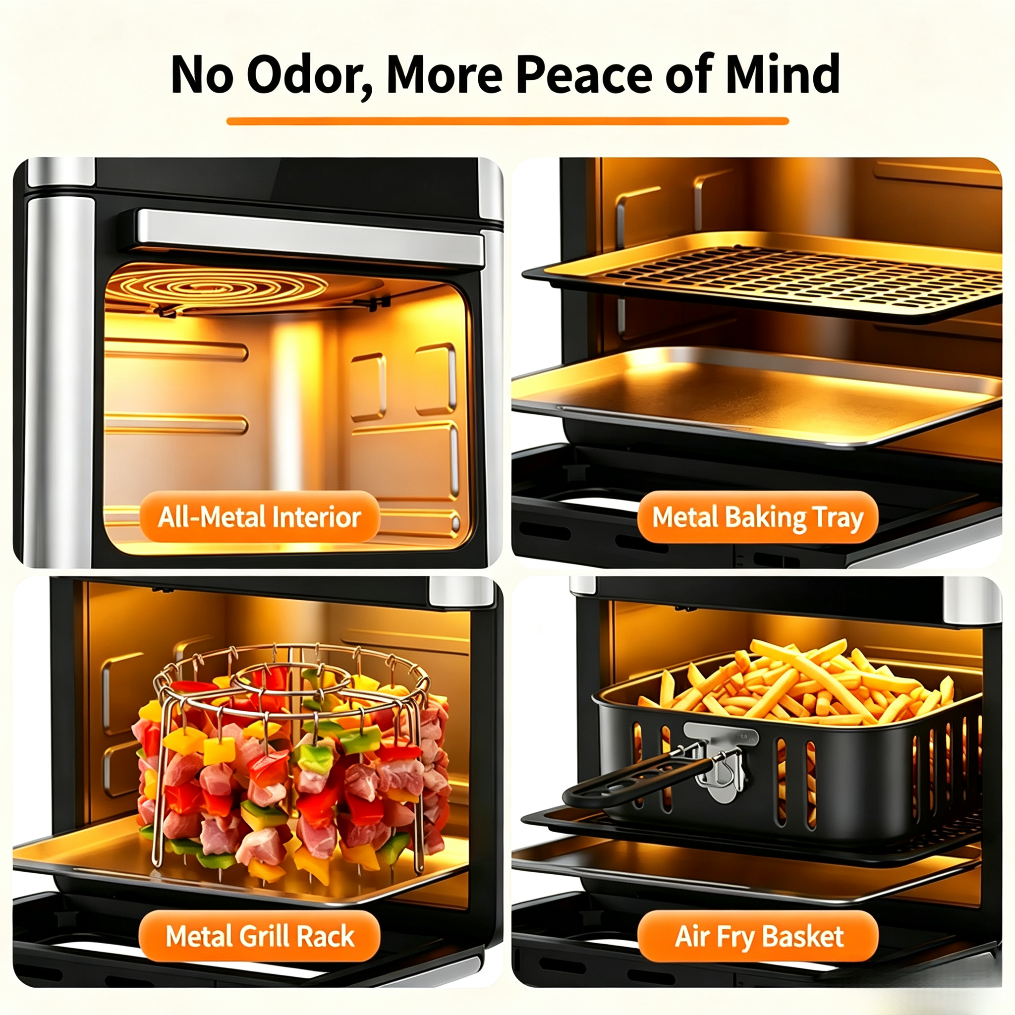 12L Air Fryer Oven, 1800W Large Capacity Oil-Less Healthy Cooker, 360° Hot Air Circulation, Timer & Temperature Control, Ideal for Home Kitchen, Chips, Chicken, Roasting & Baking