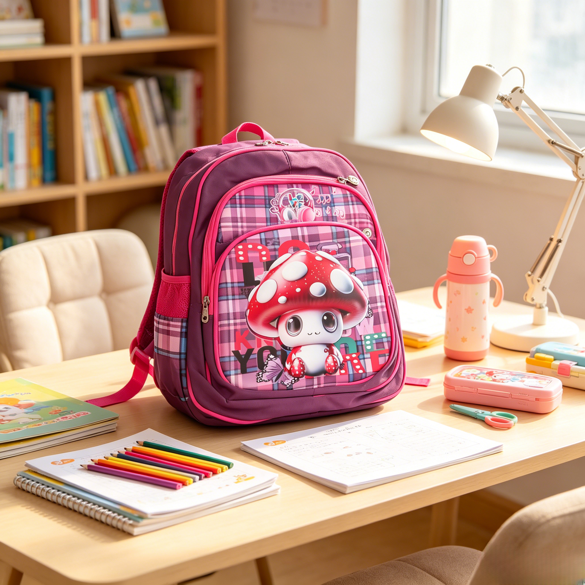 Cute Cartoon Kids School Backpack Lightweight Breathable Back Strap Children School Bag,Cartoon  Schoolbag
