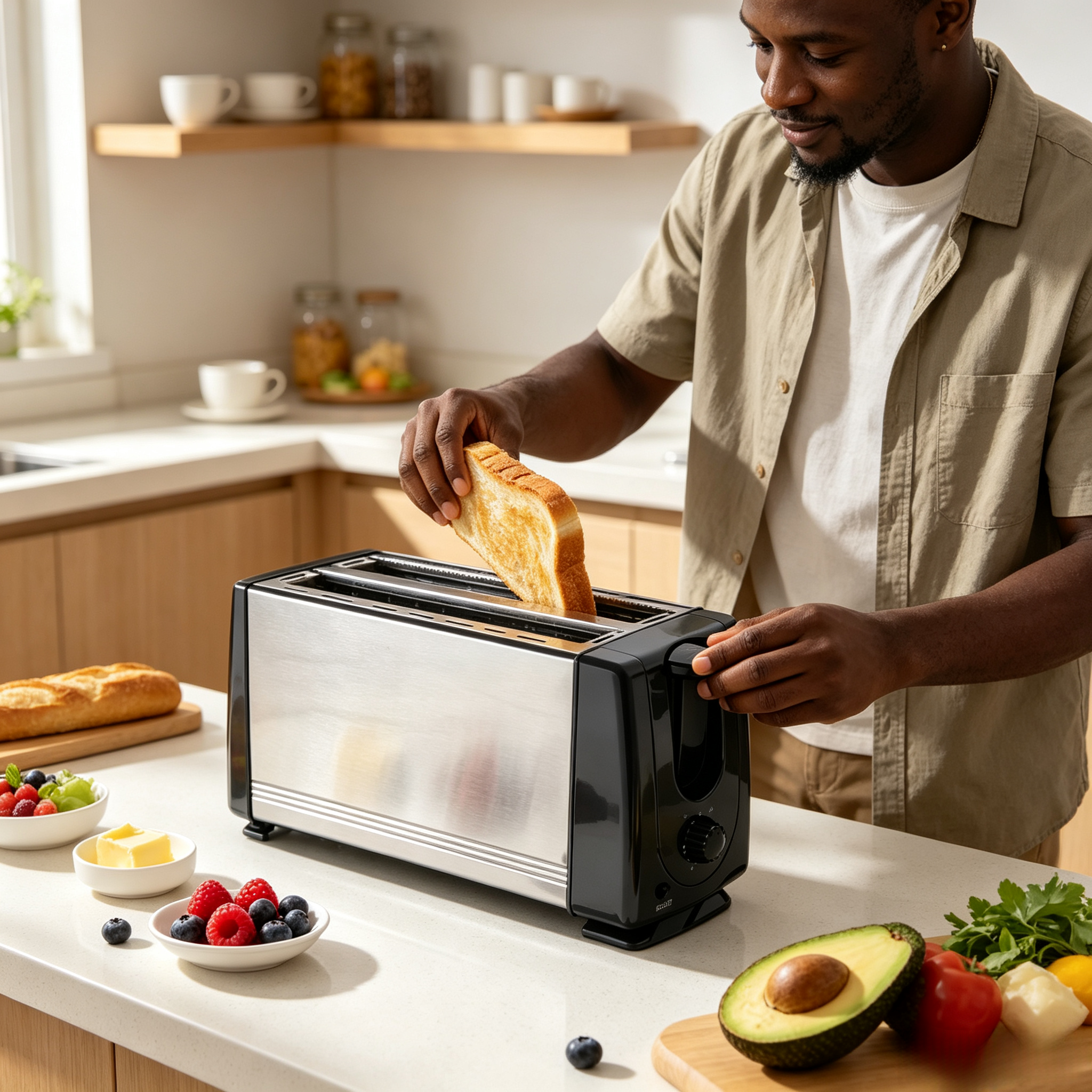 2 Slot Electric Bread Toaster, Non-Stick Sandwich Maker Machine, Automatic Breakfast Toaster for Home Kitchen bread toaster、toaster machine、sandwich maker、breakfast maker、electric toaster