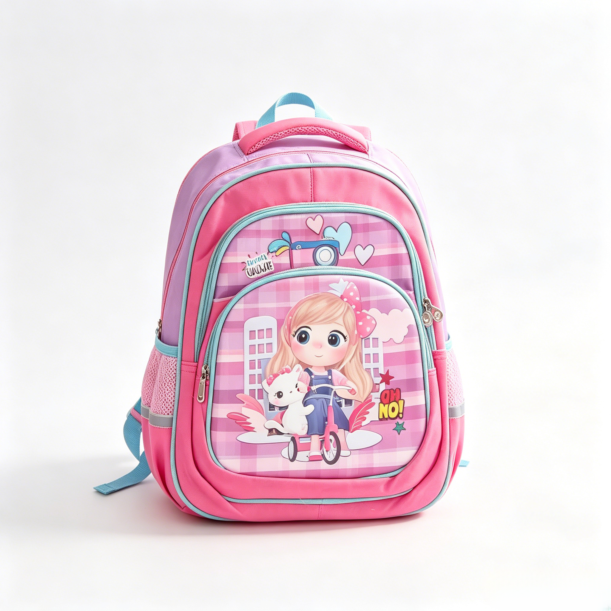 Cute Cartoon Kids School Backpack Lightweight Breathable Back Strap Children School Bag,Cartoon  Schoolbag,Pink