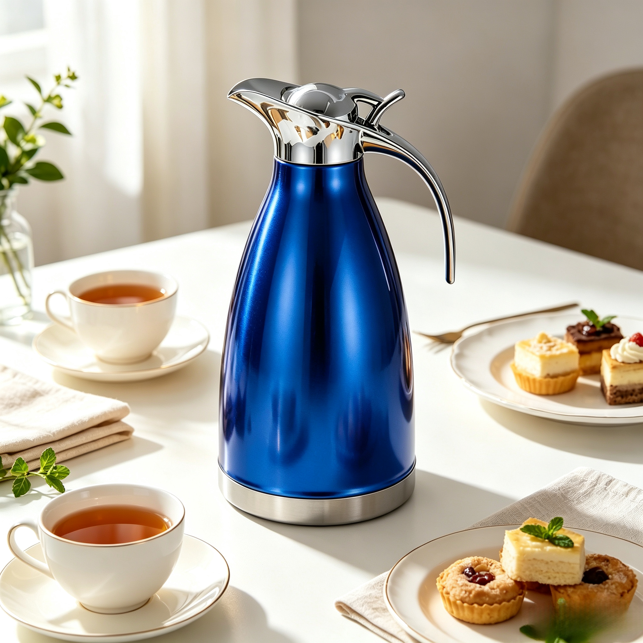 2.0L Stainless Steel Vacuum Coffee Pot Vacuum Thermos Flask Kettle  2L Double Wall Heat Retention Beverage Carafe for Home Kitchen Office Use，insulated water carafe、hot cold retention jug