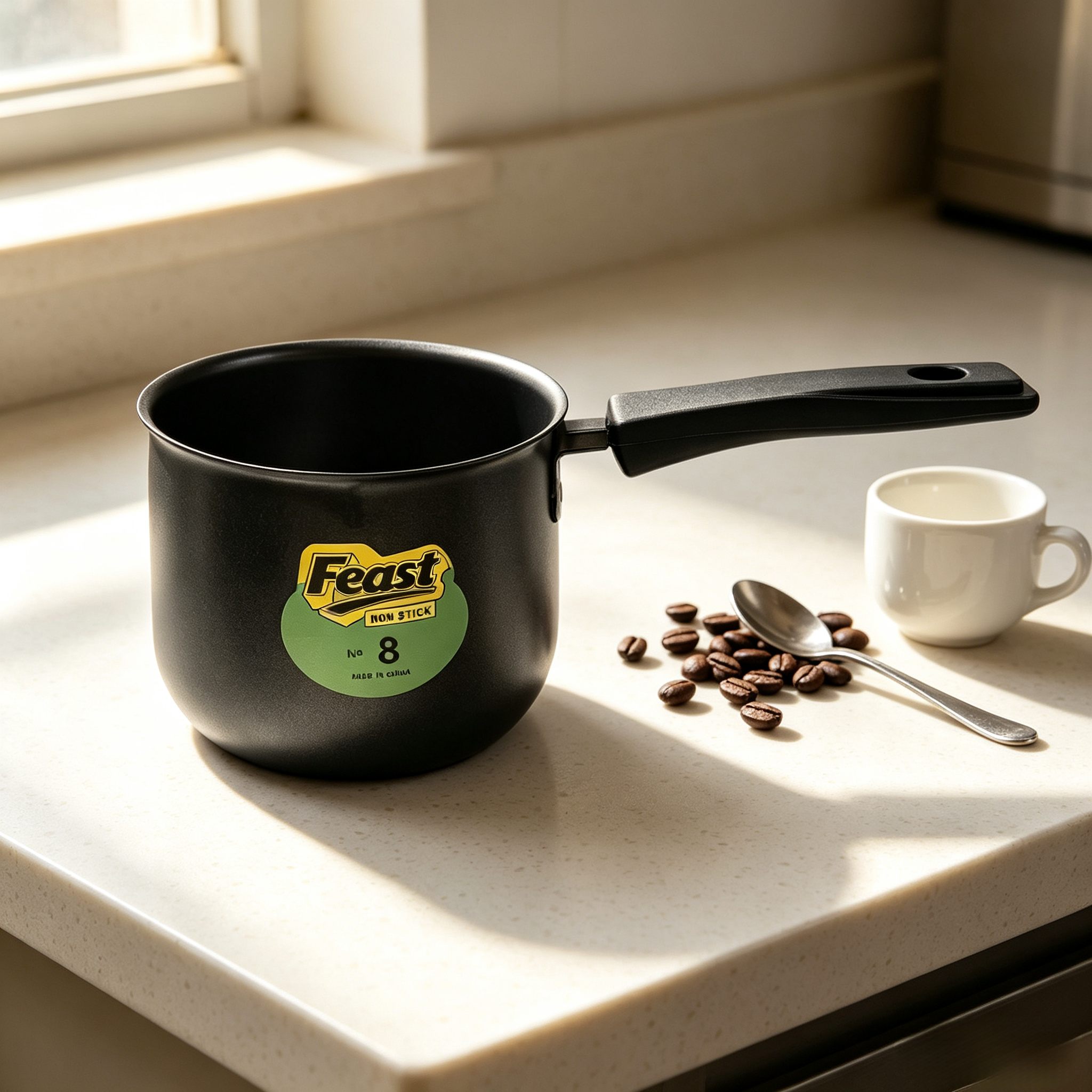 Coffee Pot & Coffee Mug Set with Heat Resistant Handle, Non-Scald Handle Tea Pot, Portable Coffee Cup for Home Kitchen, Making Coffee, Milk & Tea