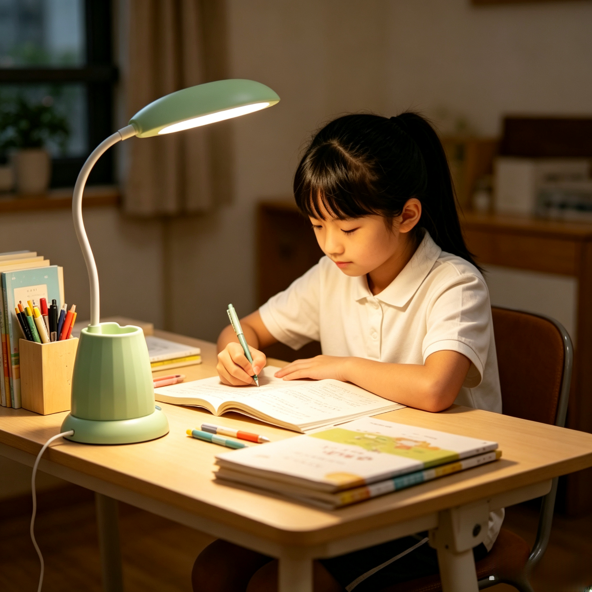 LED Pen Holder Desk Lamp USB Rechargeable Touch Dimmable Eye-Care Night Light for Kids Students Study Bedroom Dorm Home Office