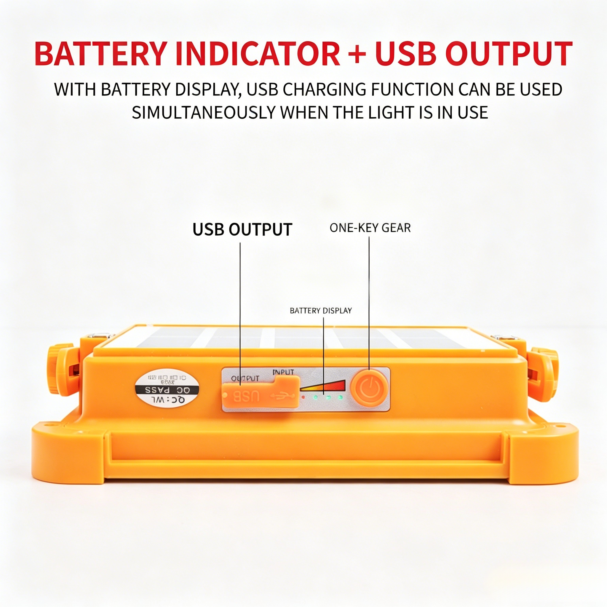 Rechargeable Portable Solar LED Work Light Stepless Brightness Flood Light for Job Site Garage Camping Emergency Home Outdoor Lighting