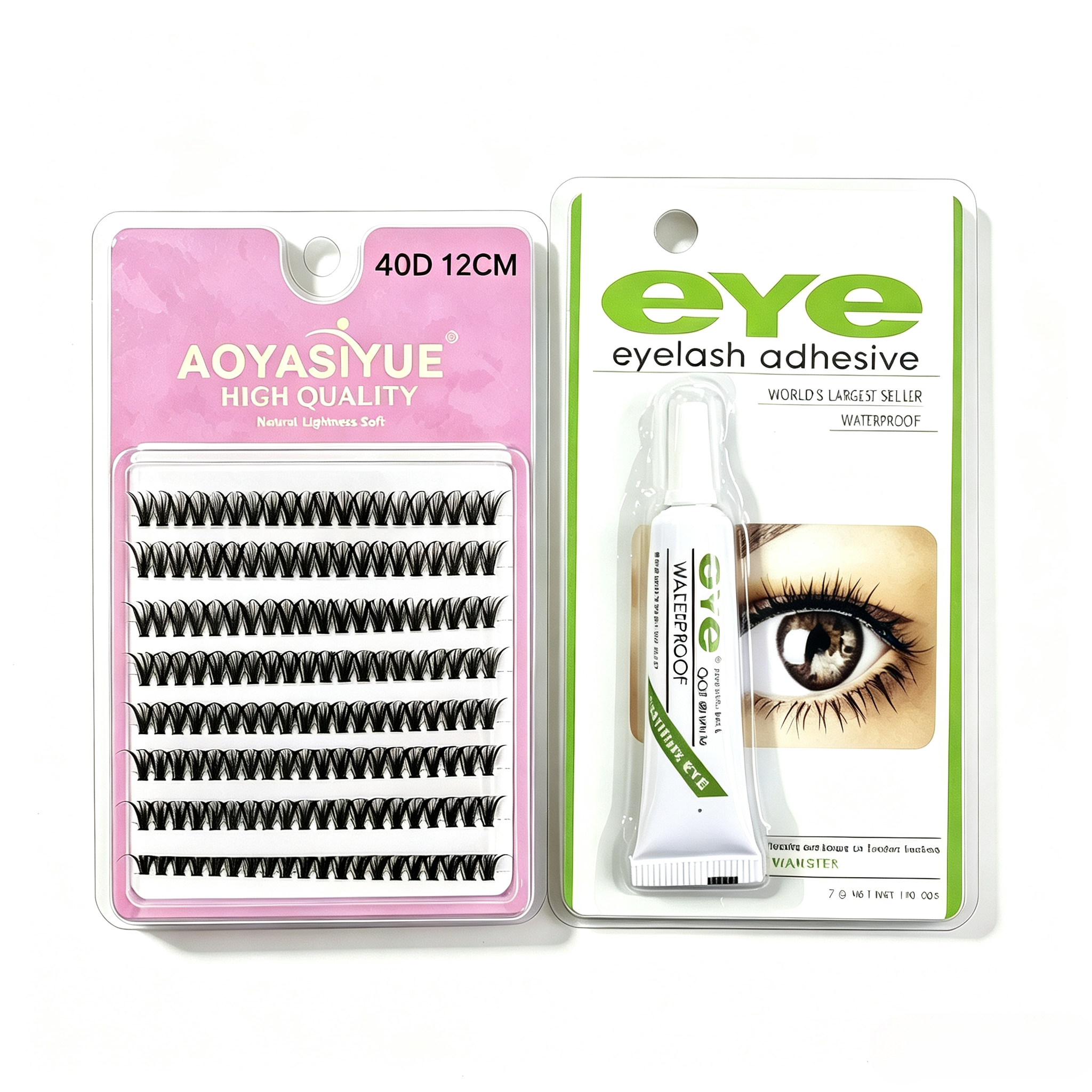 Segmented false eyelash set, large capacity dense single cluster of false eyelashes 8/10/12/14cm Curly Mink False Eyelashes, Soft Lightweight Volume Lashes,Give away eyelash glue view 7