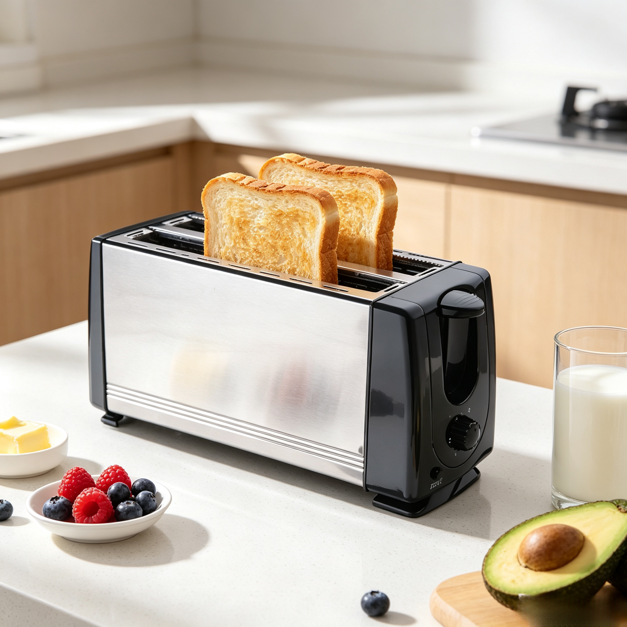 2 Slot Electric Bread Toaster, Non-Stick Sandwich Maker Machine, Automatic Breakfast Toaster for Home Kitchen bread toaster、toaster machine、sandwich maker、breakfast maker、electric toaster