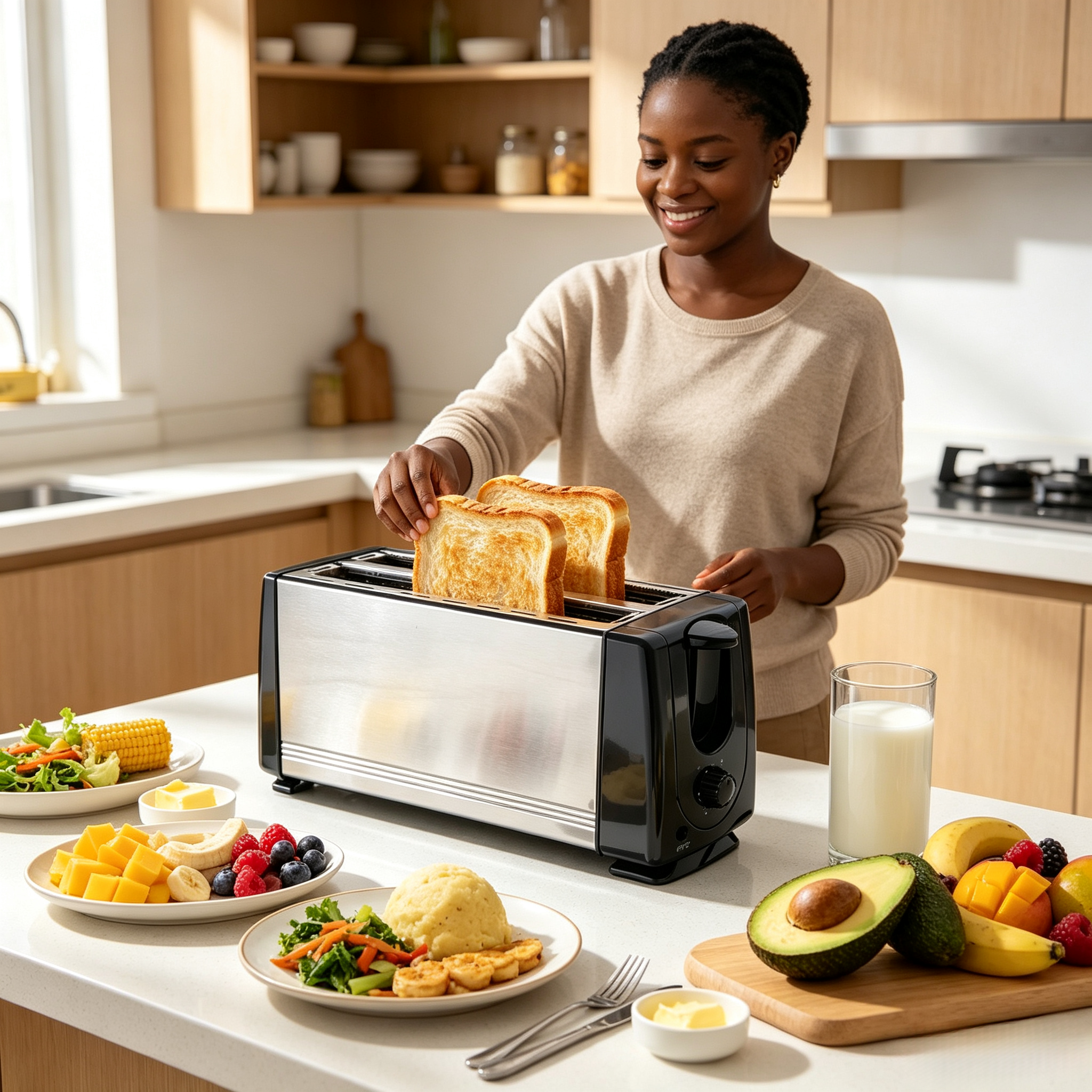 2 Slot Electric Bread Toaster, Non-Stick Sandwich Maker Machine, Automatic Breakfast Toaster for Home Kitchen bread toaster、toaster machine、sandwich maker、breakfast maker、electric toaster