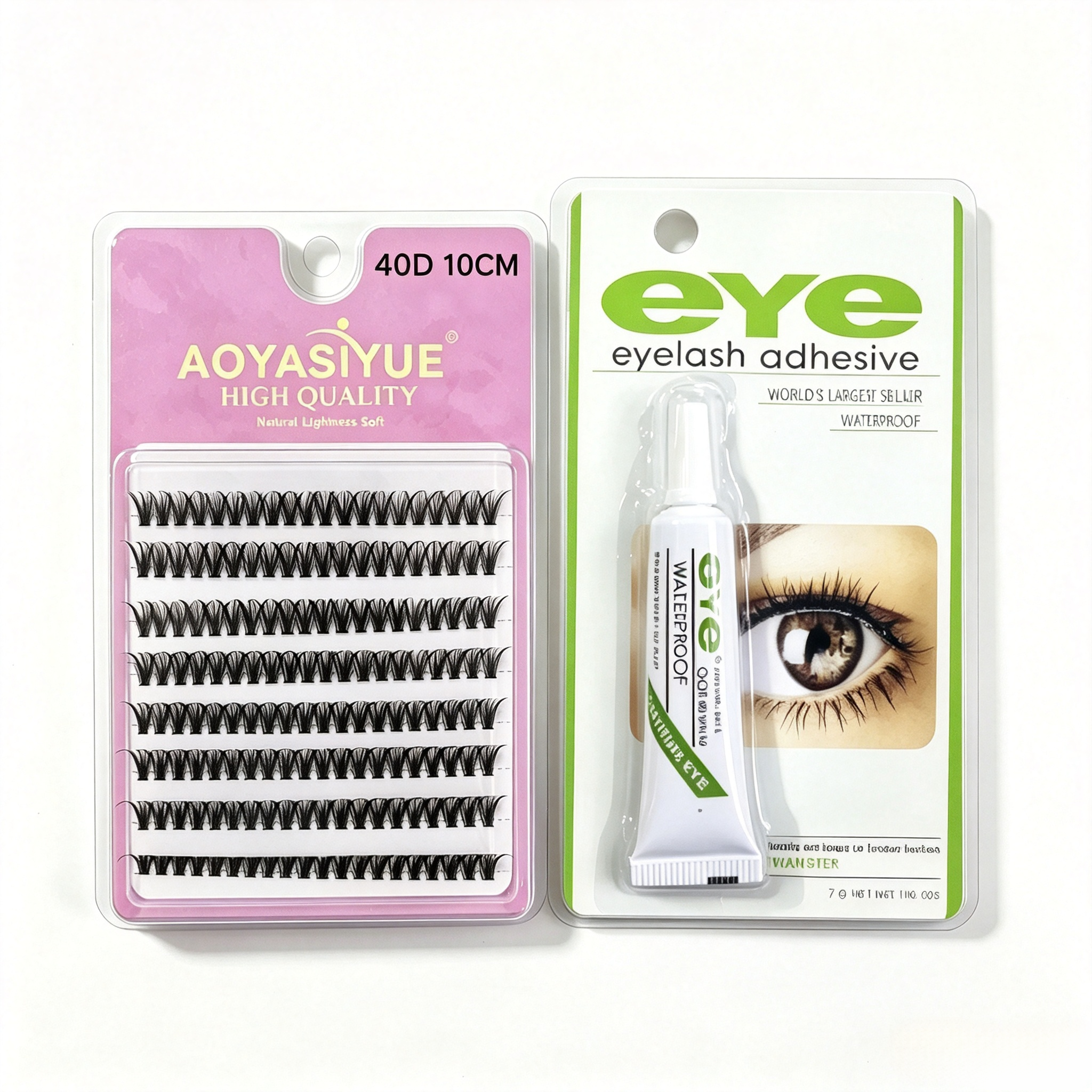 Segmented false eyelash set, large capacity dense single cluster of false eyelashes 8/10/12/14cm Curly Mink False Eyelashes, Soft Lightweight Volume Lashes,Give away eyelash glue view 9
