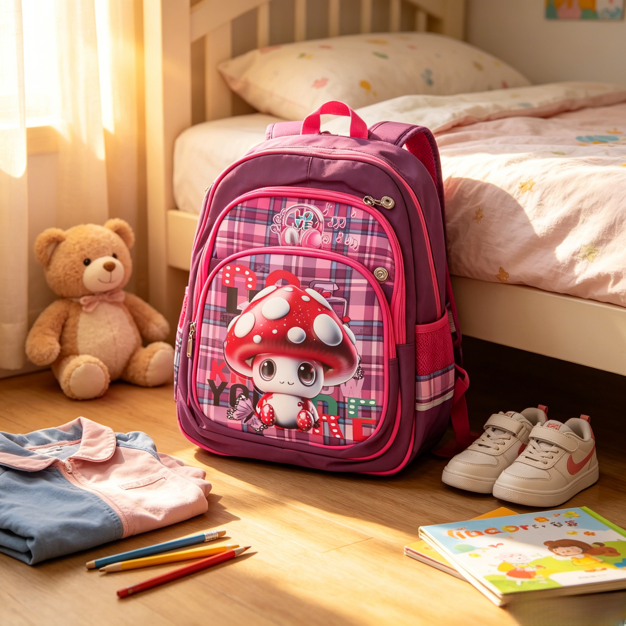 Cute Cartoon Kids School Backpack Lightweight Breathable Back Strap Children School Bag,Cartoon  Schoolbag