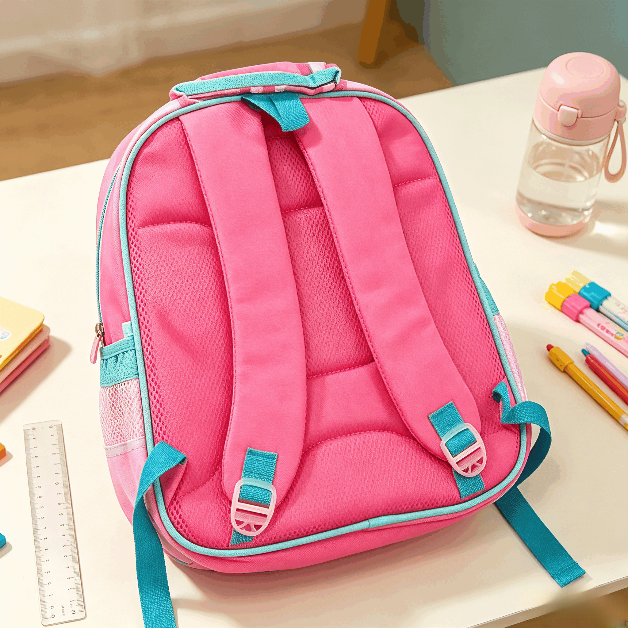 Cute Cartoon Kids School Backpack Lightweight Breathable Back Strap Children School Bag,Cartoon  Schoolbag,Pink