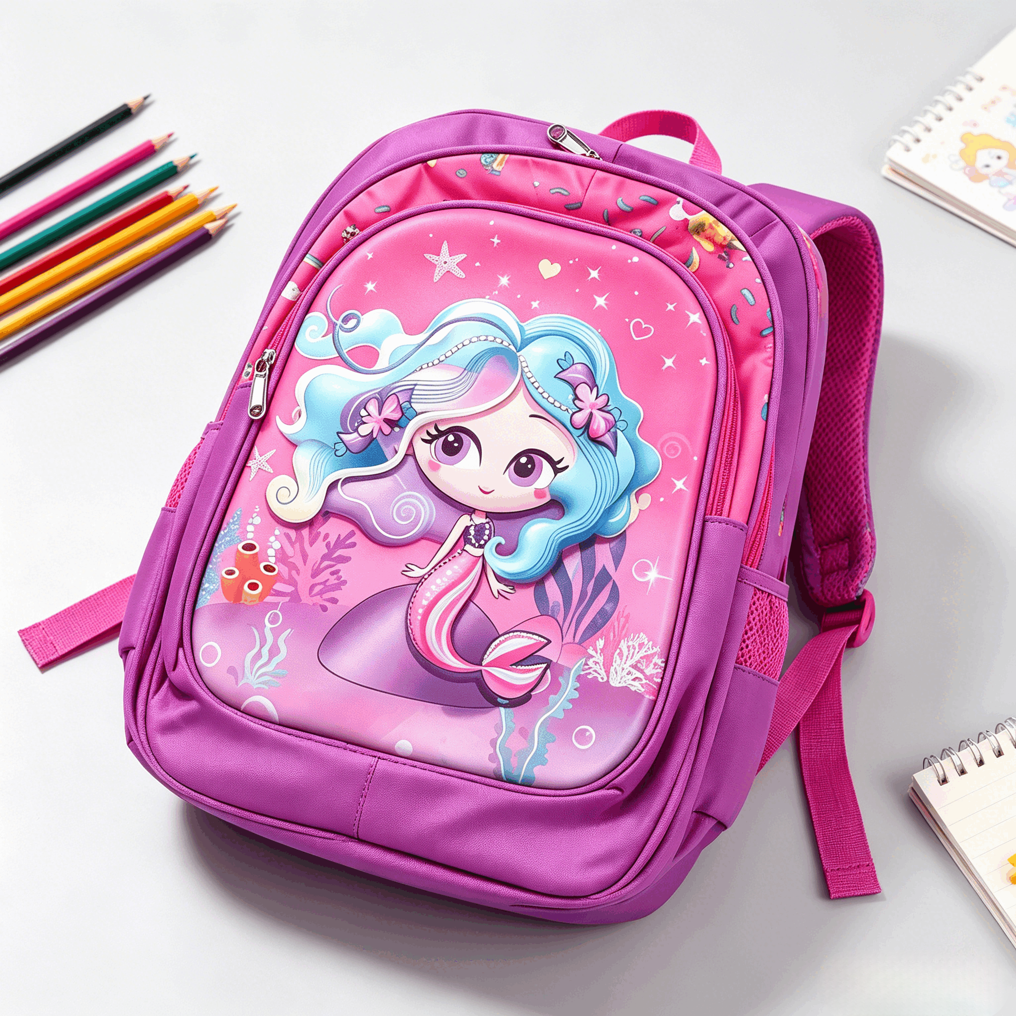 Cute Cartoon Kids School Backpack Lightweight Breathable Back Strap Children School Bag,Cartoon  Schoolbag,Pink