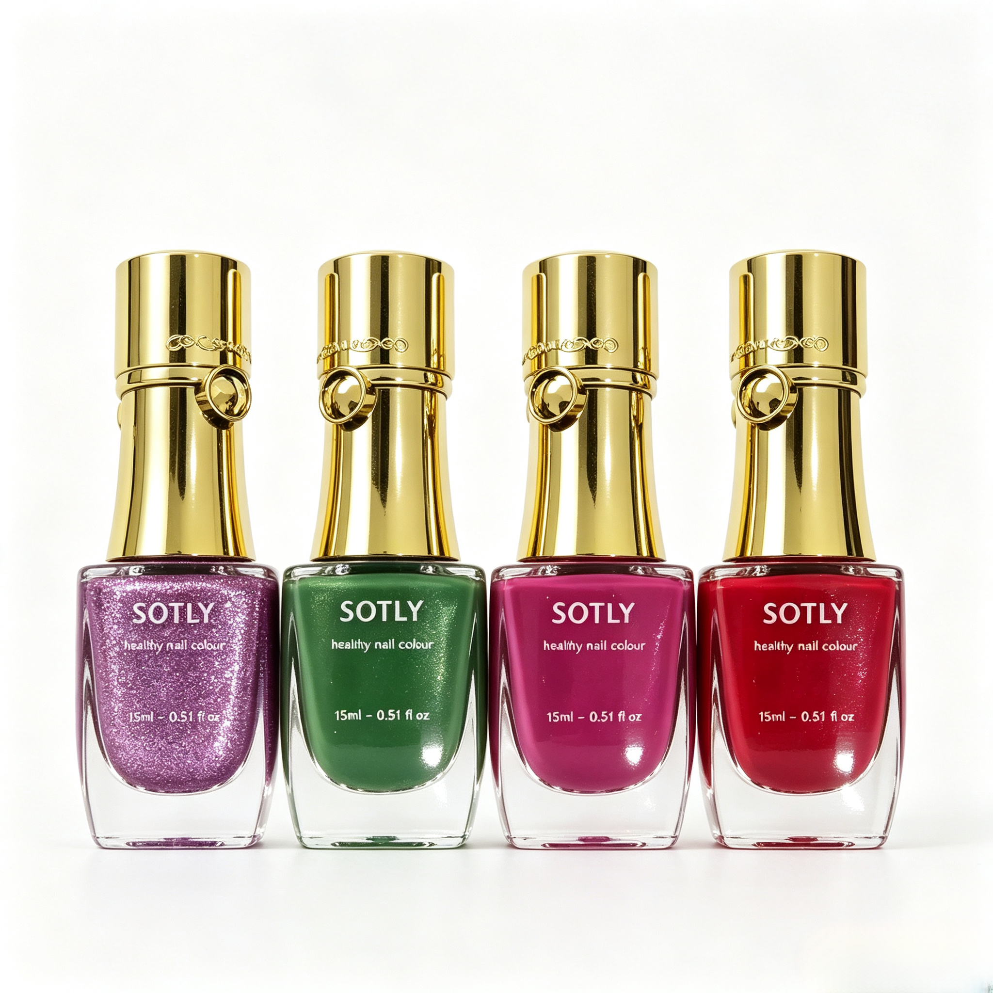 4 Colors Long Lasting Nail Polish Set, Quick Dry Glossy Nail Varnish, Crack Resistant Waterproof Manicure Nail Coating for African Women Daily Party Use