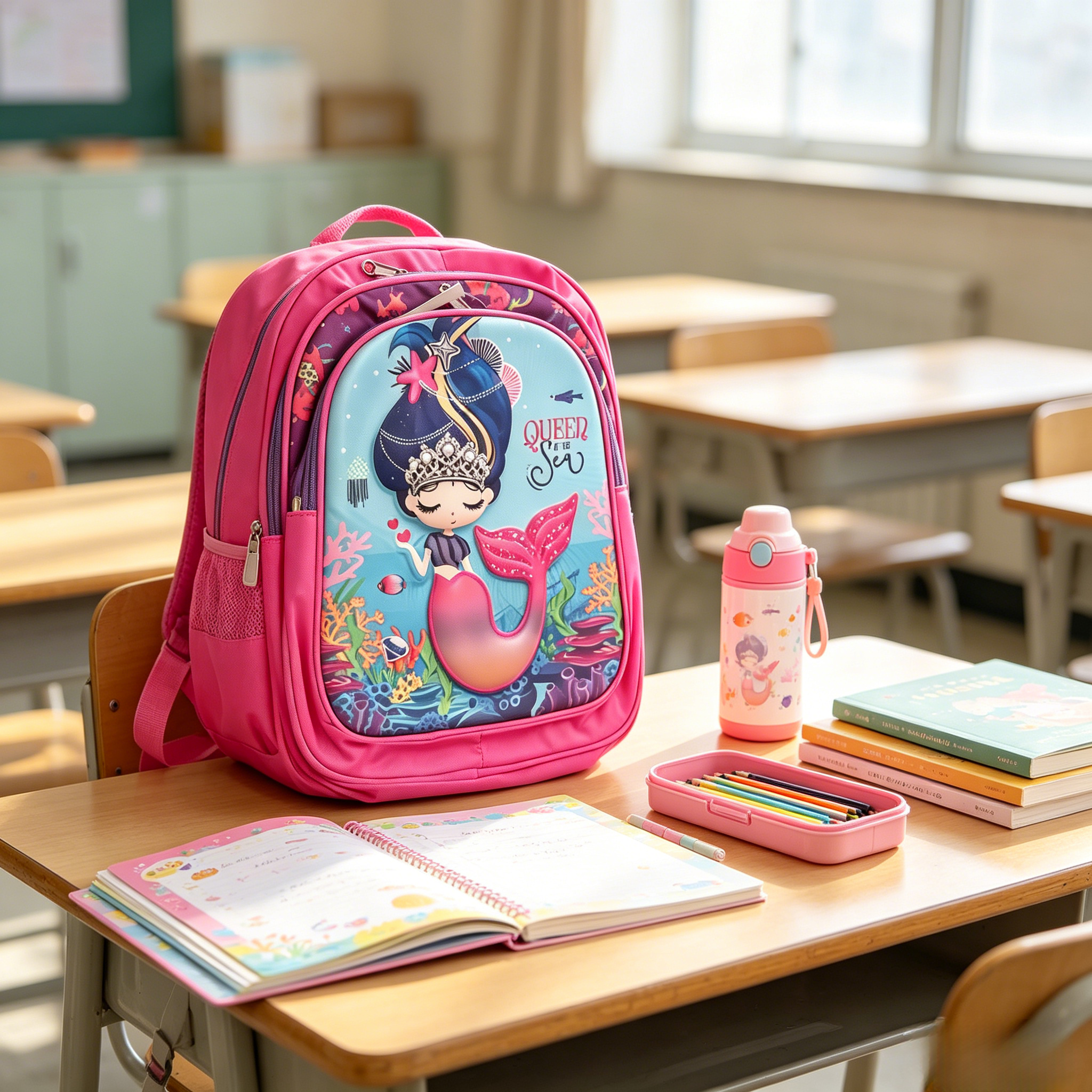 Cute Cartoon Kids School Backpack Lightweight Breathable Back Strap Children School Bag,Cartoon  Schoolbag,Pink