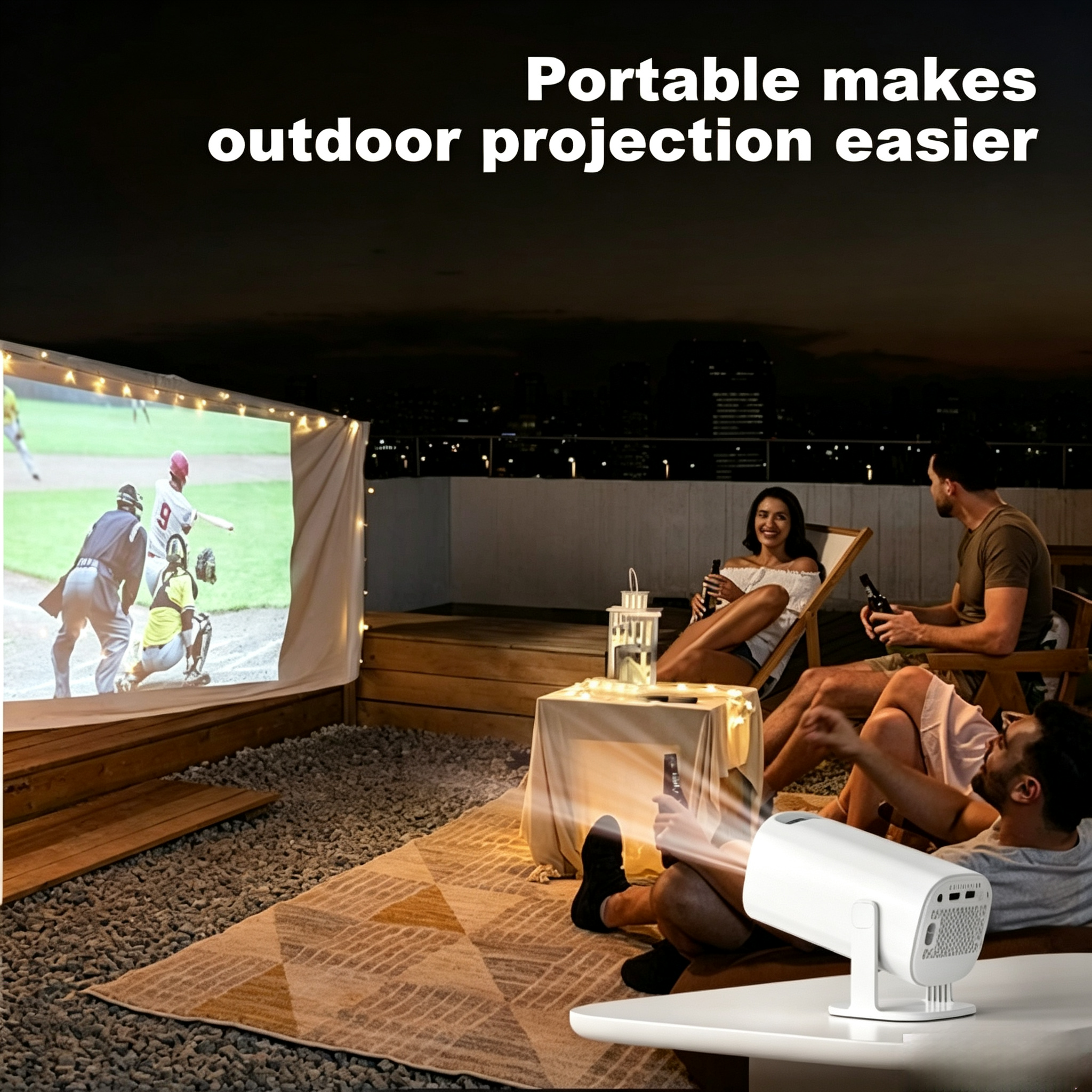 P30 Portable Smart Projector HD Wireless Screen Mirroring Home Cinema Projector For Wall Projection With 2 Game Controllers