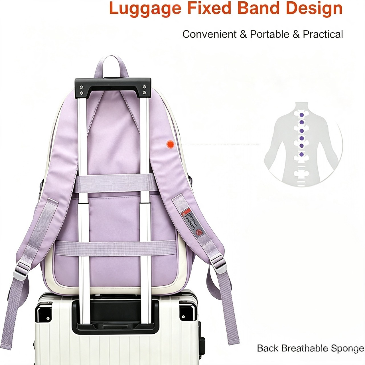 Large Capacity School Backpack , Fashion Casual Daily Commute Bag, Lightweight Waterproof Travel Backpack, Multi Pocket  Business Trip Outdoor Daypack With Detachable Mini Coin Purse