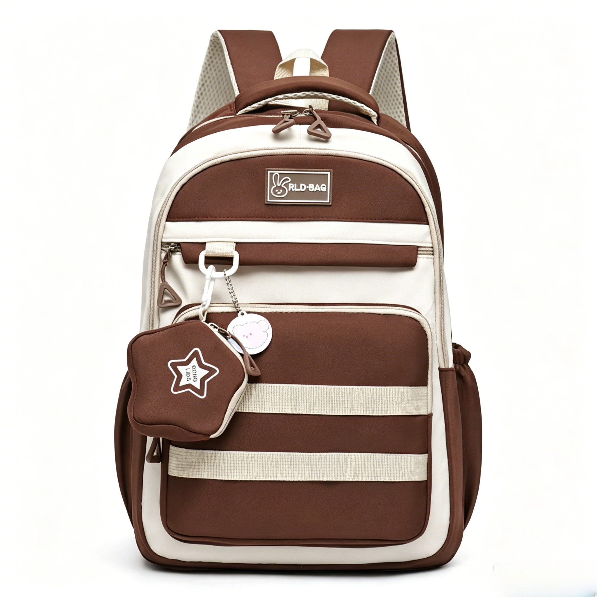 Large Capacity School Backpack , Fashion Casual Daily Commute Bag, Lightweight Waterproof Travel Backpack, Multi Pocket  Business Trip Outdoor Daypack With Detachable Mini Coin Purse
