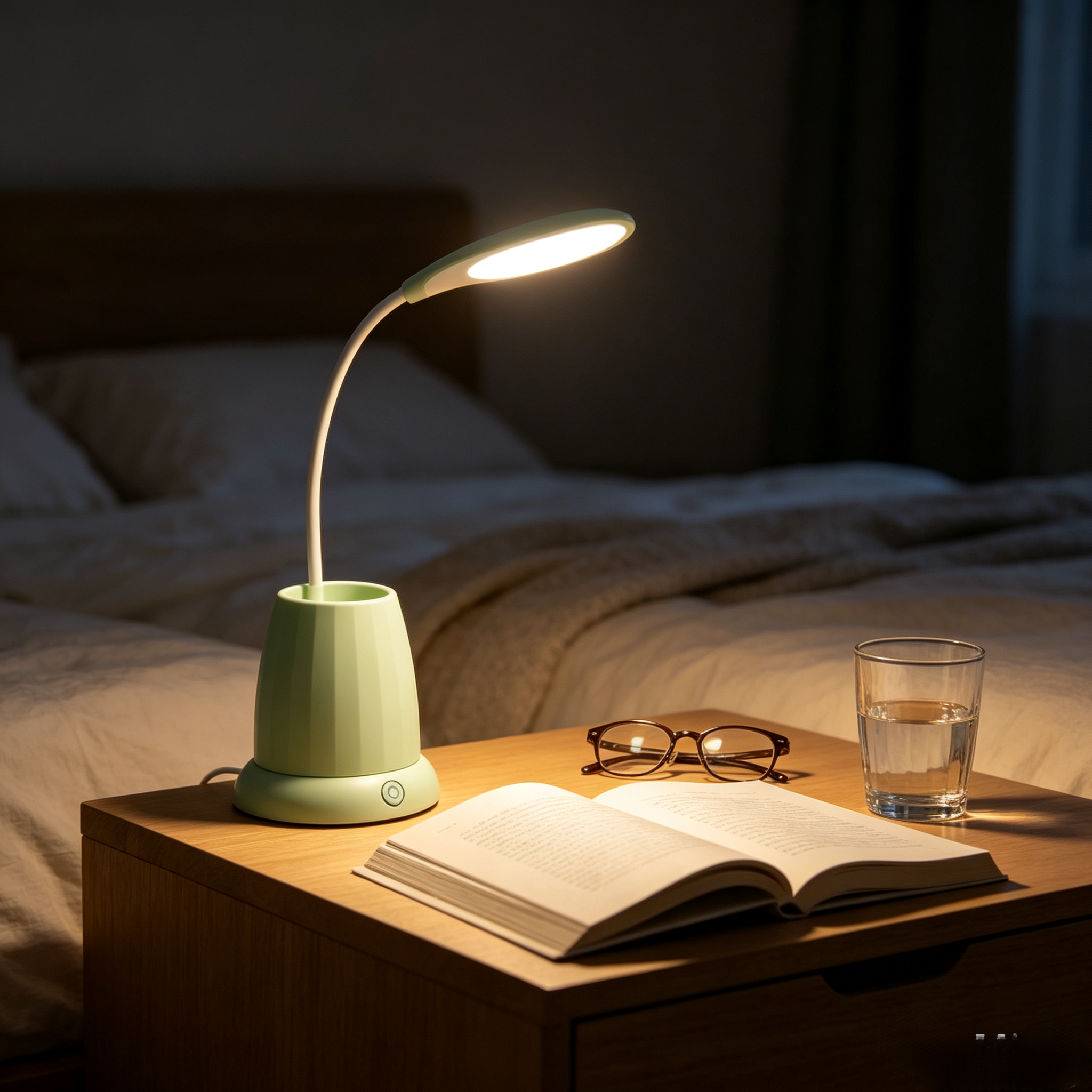 LED Pen Holder Desk Lamp USB Rechargeable Touch Dimmable Eye-Care Night Light for Kids Students Study Bedroom Dorm Home Office