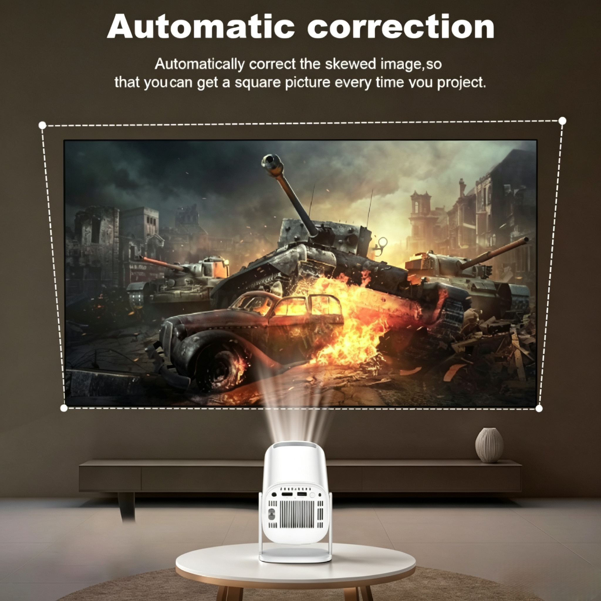 P30 Portable Smart Projector HD Wireless Screen Mirroring Home Cinema Projector For Wall Projection With 2 Game Controllers