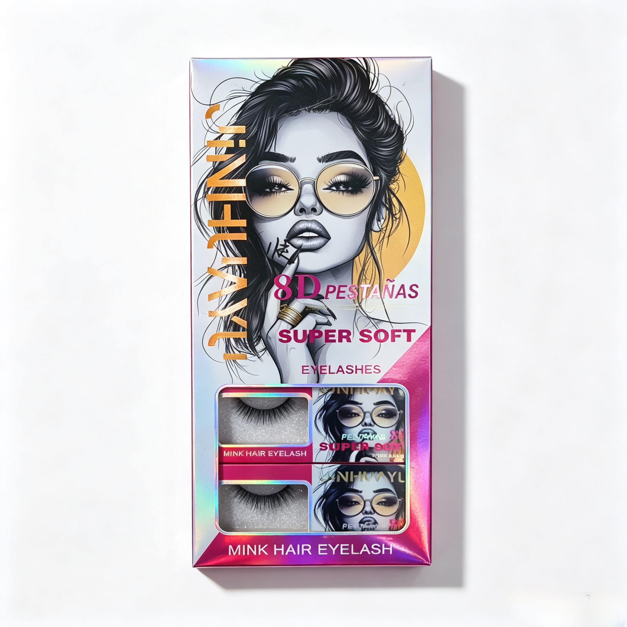 4 Pairs 8D Fluffy Wispy Mink False Eyelashes, Super Soft Natural Volume Eye Lashes for Daily Makeup Party view 5