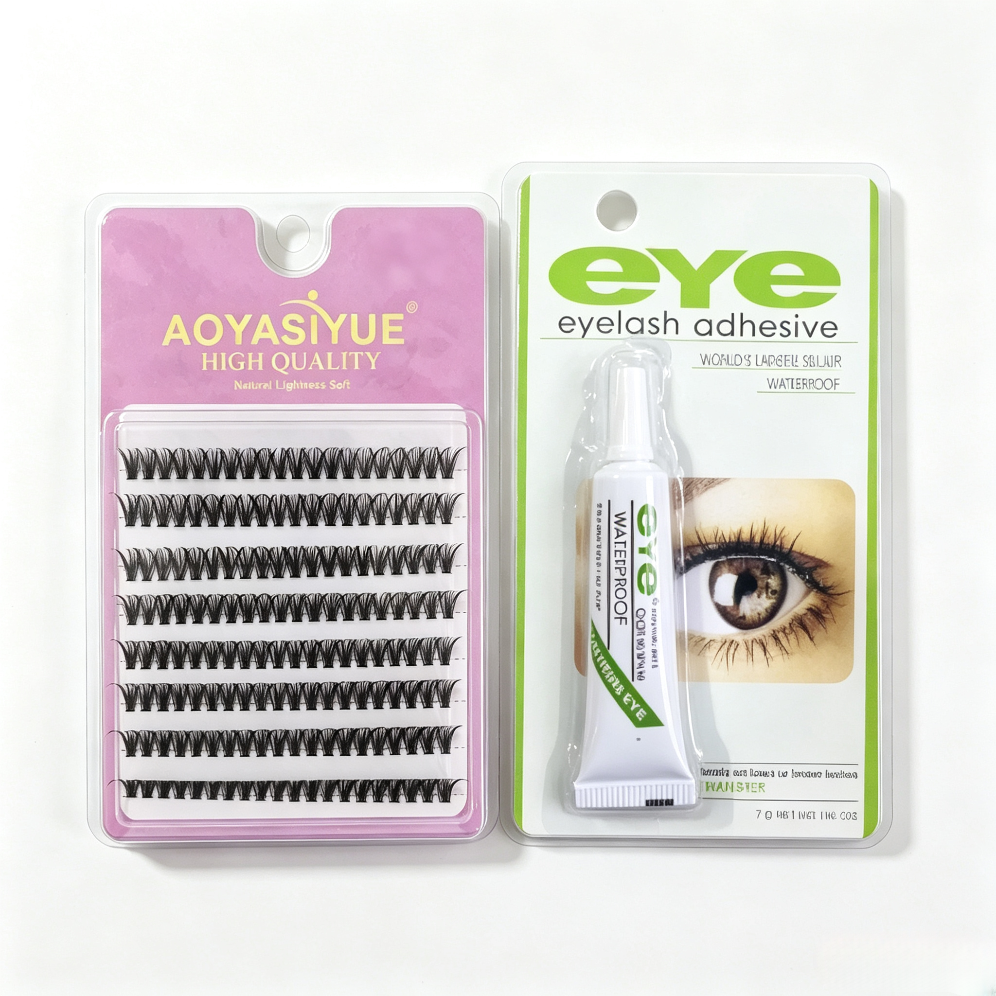 Segmented false eyelash set, large capacity dense single cluster of false eyelashes 8/10/12/14cm Curly Mink False Eyelashes, Soft Lightweight Volume Lashes,Give away eyelash glue view 6