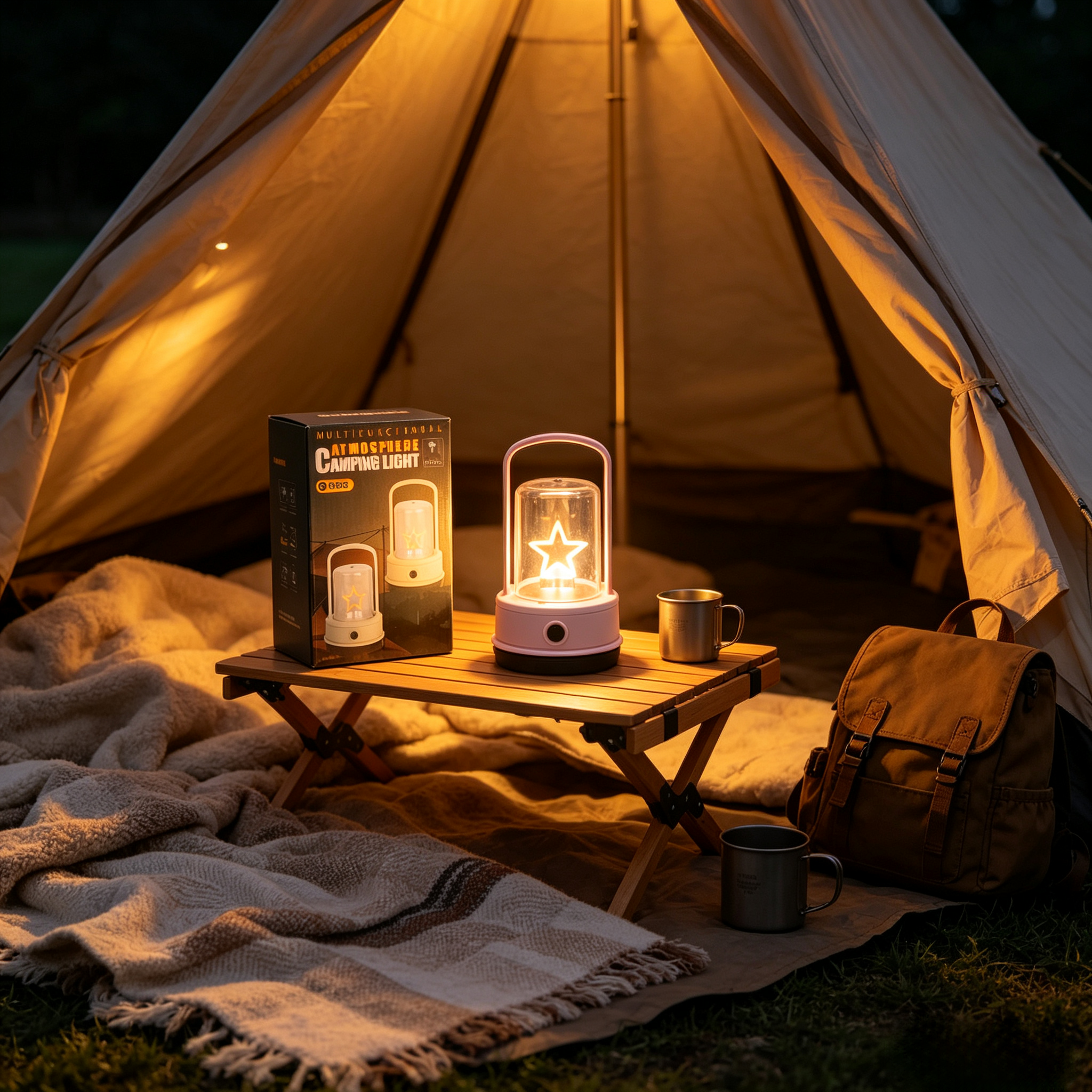 Portable Handheld LED Camping Lantern USB Rechargeable Mini Night Light Romantic Ambient Lamp Creative Bedside Table Lamp For Tent Camping Power Cut Emergency Hiking Safari Home Decor