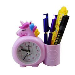 Unicorn Design Alarm Clock with Pen Holder| Activity Toy |Alarm Clock| Early Educational Toys |Toys| Games|Clock with Pen Holder  (Blue)