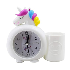 Unicorn Design Alarm Clock with Pen Holder| Activity Toy |Alarm Clock| Early Educational Toys |Toys| Games|Clock with Pen Holder  (Blue)