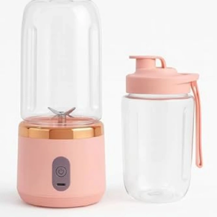 Portable Blender, Personal Blenders for Shakes and Smoothies, 400ML USB Rchargeable Fruit Veggie Juicer Cup With 6 Blades and Travel Lid, Blender for Travel Gym Kitchen