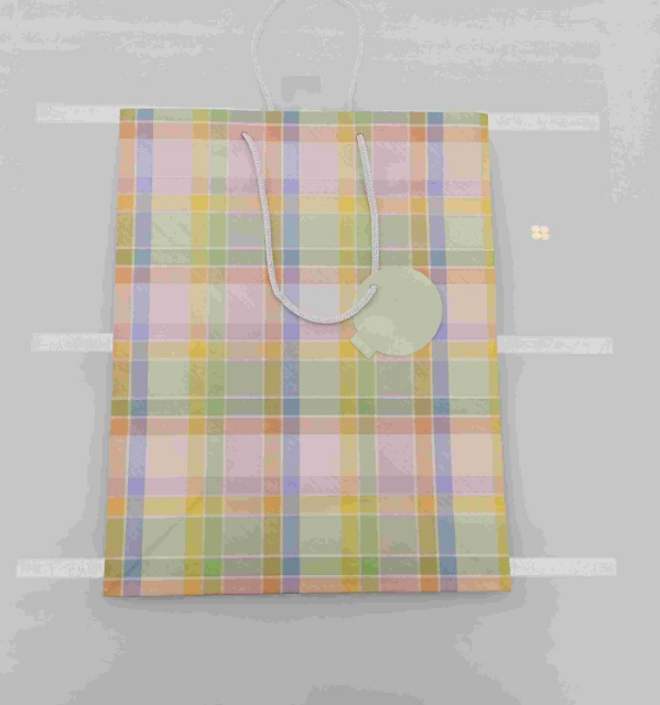 Retro Plaid Paper Gift Bag With Handle & Tag, Luxury Portable Gift Tote for Birthday Wedding Holiday Party Present Packaging