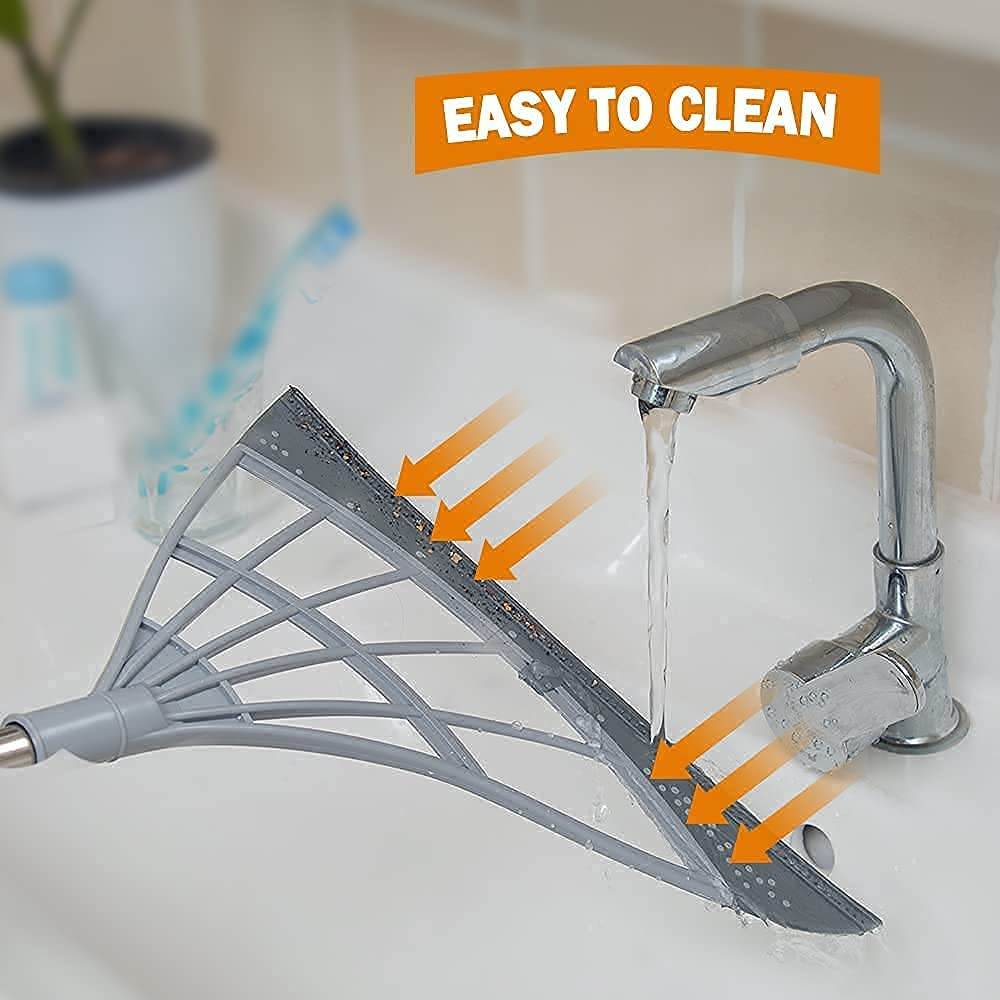 Wiper Multifunction Magic Broom, 2-in-1 Universal Wiping Sweeper Silicone Broom with Scraper, Bathroom Wiper Broom is Used for Tiles, Glass, Wiper, Hardwood Floor