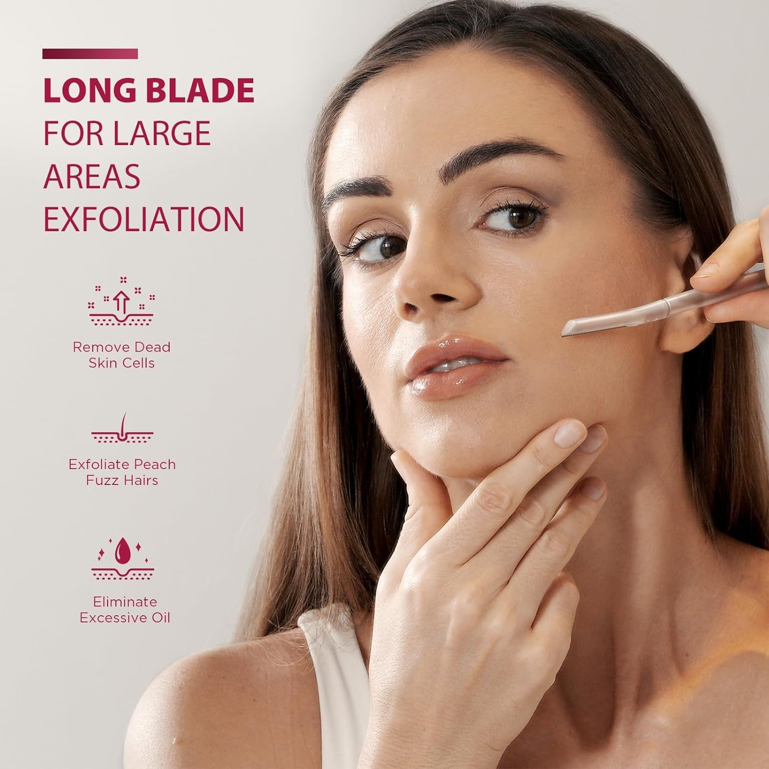 Skincare Exfoliating Facial Razors Blades (3pc) – For Eyebrows, Peach Fuzz & Exfoliation – Face Razor for Women Face – Wheat Straw Handle & Swedish Stainless Steel Blades view 3