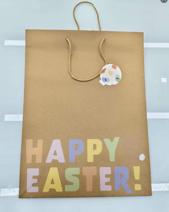 Retro Plaid Paper Gift Bag With Handle & Tag, Luxury Portable Gift Tote for Birthday Wedding Holiday Party Present Packaging
