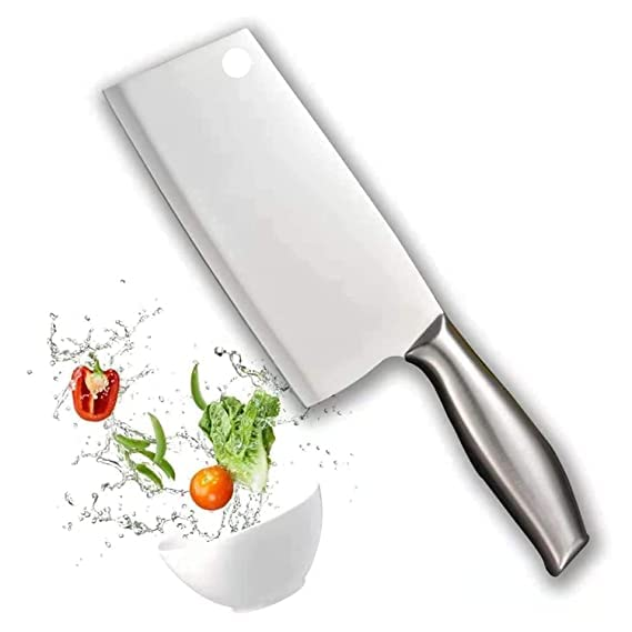 German Stainless Steel Meat Cleaver Butcher Knife Combo Set with Sharpener | Ultra Sharp Blade Multipurpose for Cutting Meat, Vegetables, Fruit | Ideal for Home, Kitchen, Restaurant & Gifting