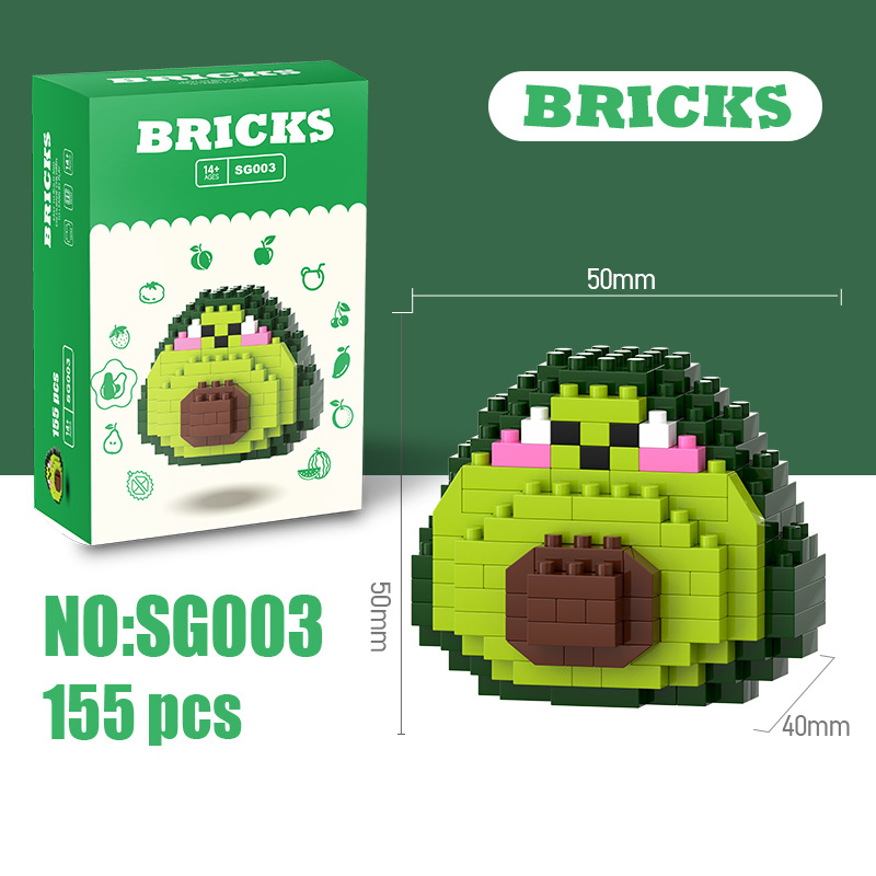 Mini Building Blocks Fruit Series DIY Construction Toy Creative 3D Fruit Model Educational Puzzle Toy for Kids BRICKS Mini Fruit Building Blocks DIY 3D Construction Puzzle Toy for Kids