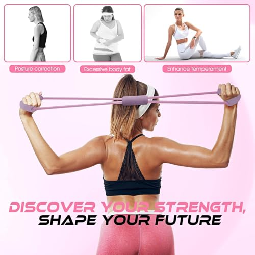 Figure 8 Toner Resistance Exercise Tube Band, Tensioner Stretch with Shoulder Arm Elastic Band for Chest Expansion Exercises, Yoga, Home Exercises (Pack of 1)
