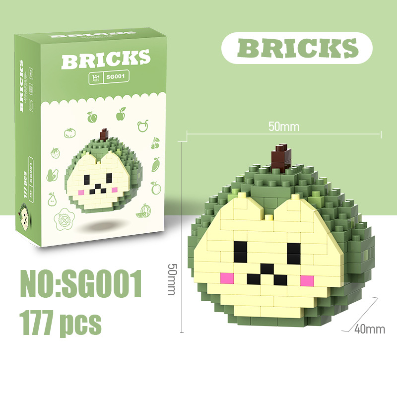 Mini Building Blocks Fruit Series DIY Construction Toy Creative 3D Fruit Model Educational Puzzle Toy for Kids BRICKS Mini Fruit Building Blocks DIY 3D Construction Puzzle Toy for Kids