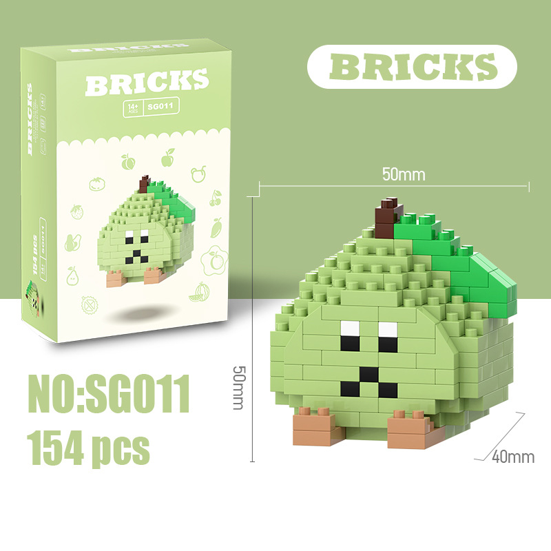 Mini Building Blocks Fruit Series DIY Construction Toy Creative 3D Fruit Model Educational Puzzle Toy for Kids BRICKS Mini Fruit Building Blocks DIY 3D Construction Puzzle Toy for Kids