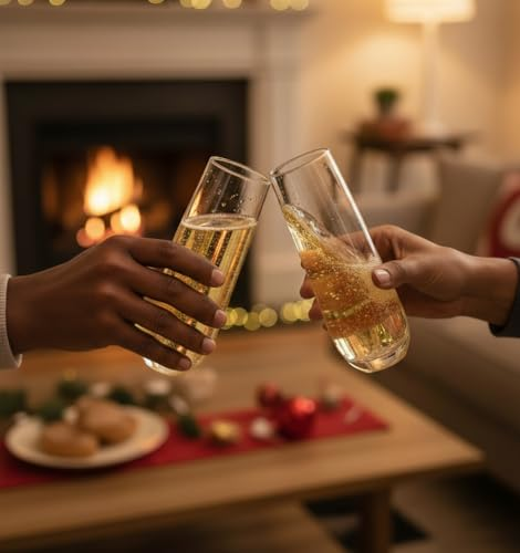 1/2/3/4PCS Stemless Champagne Flutes Elegant All-Purpose Wine Drinking Glassware Beverage Cups for Water, Juice, Beer, Liquor, Whiskey & Home Bar Decor