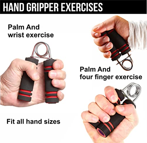 Best Foam Hand Grip (Pack of 2) for Training,Exercise and Gym/Men, Women Red Hand Grip