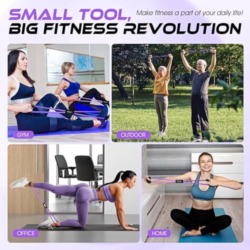 Figure 8 Toner Resistance Exercise Tube Band, Tensioner Stretch with Shoulder Arm Elastic Band for Chest Expansion Exercises, Yoga, Home Exercises (Pack of 1)