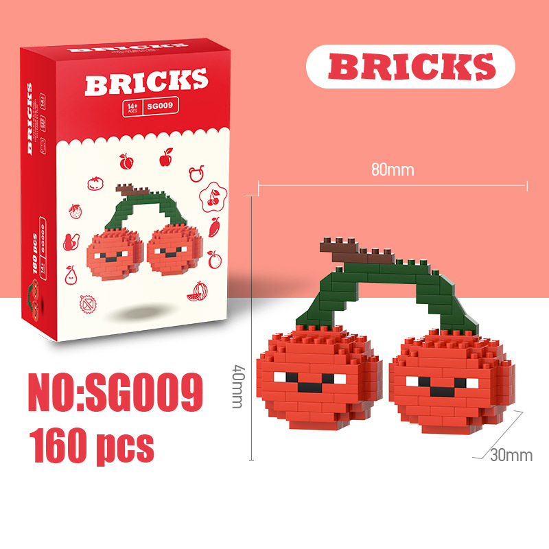 Mini Building Blocks Fruit Series DIY Construction Toy Creative 3D Fruit Model Educational Puzzle Toy for Kids BRICKS Mini Fruit Building Blocks DIY 3D Construction Puzzle Toy for Kids