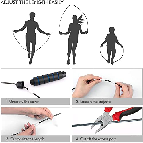 Skipping Rope for Men, Women & Kids, Adjustable Length, Blue Tangle-Free Jumping Rope for Workout, Weight Loss Exercise, Gym & Fitness Training, Lightweight with Soft Handles, Jump Ropes