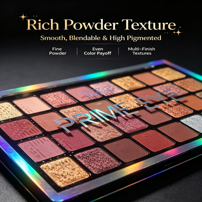 TikPop Prime Eye 40 Colors Eyeshadow Palette, Matte Shimmer Glitter Eyeshadow Powder, Highly Pigmented Long Lasting Eye Makeup Cosmetic for Daily Party Use