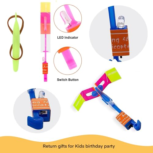 Return Gifts For Birthday Party for Kids  Flying Slinger for kids return gifts| Helicopter Toy Return Gifts| Catapult for Kids| Slingshot Flying Copters Outdoor Game for Girls & Boys
