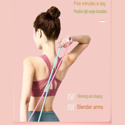 Figure 8 Toner Resistance Exercise Tube Band, Tensioner Stretch with Shoulder Arm Elastic Band for Chest Expansion Exercises, Yoga, Home Exercises (Pack of 1)