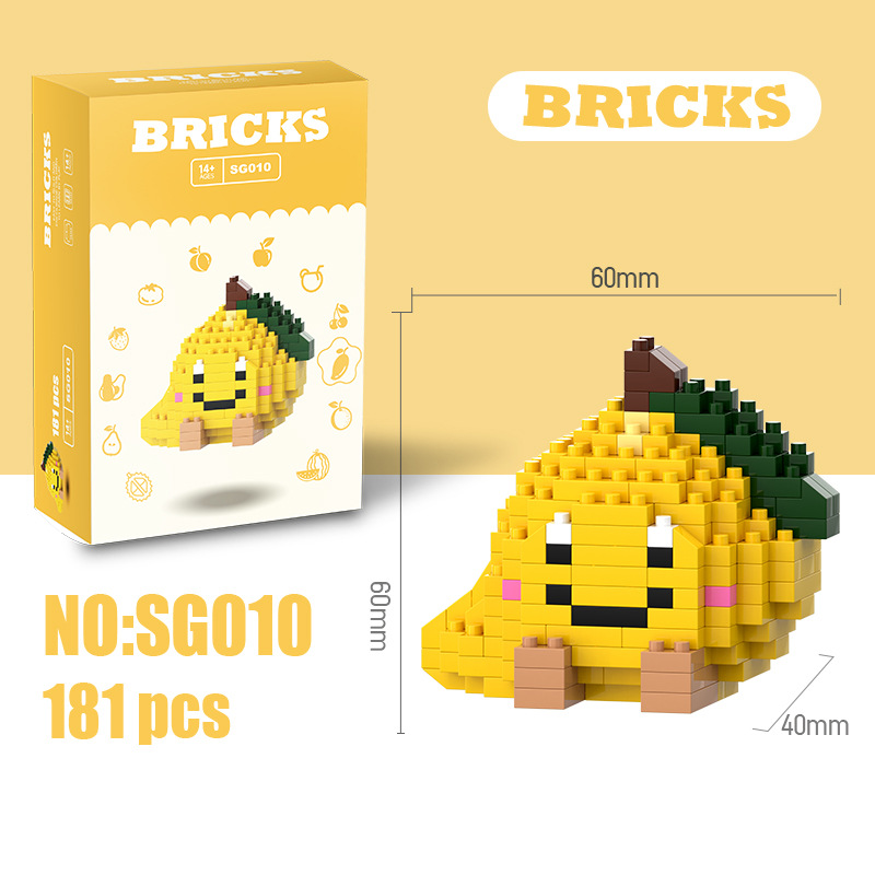 Mini Building Blocks Fruit Series DIY Construction Toy Creative 3D Fruit Model Educational Puzzle Toy for Kids BRICKS Mini Fruit Building Blocks DIY 3D Construction Puzzle Toy for Kids