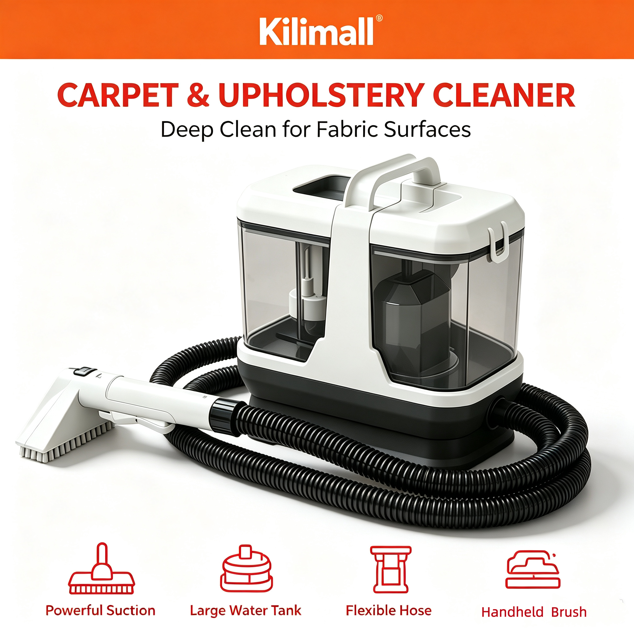 Portable Carpet & Upholstery Cleaner Machine Upholstery Cleaner Machine Stain Remover with Dual Tank wet and dry Portable Dual Tank Lightweight Spot Stain Remover For Sofa Carpet Car Rugs & Stairs