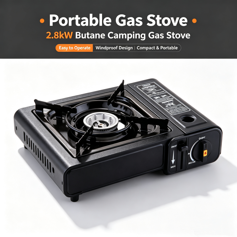 Portable Gas Stove Single Burner Butane Gas Cooker, Outdoor Camping Portable Cassette Stove for Picnic Travel Home Kitchen Cooking