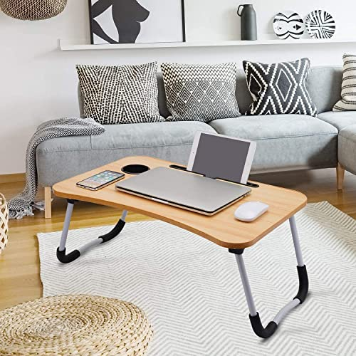 Homes Table Laptop Study Bed Home Wooden Foldable Students Stand Office Computer Desk Folding Work Tables Laptops Portable (Wood),Foldable Wooden Mini Lapdesk for Couch, Sofa Bed   （60*40cm）