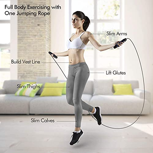 Skipping Rope for Men, Women & Kids, Adjustable Length, Blue Tangle-Free Jumping Rope for Workout, Weight Loss Exercise, Gym & Fitness Training, Lightweight with Soft Handles, Jump Ropes